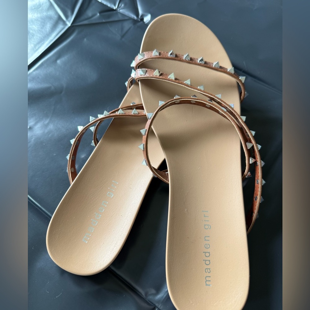 Madden Girl Brown Studded Sandals